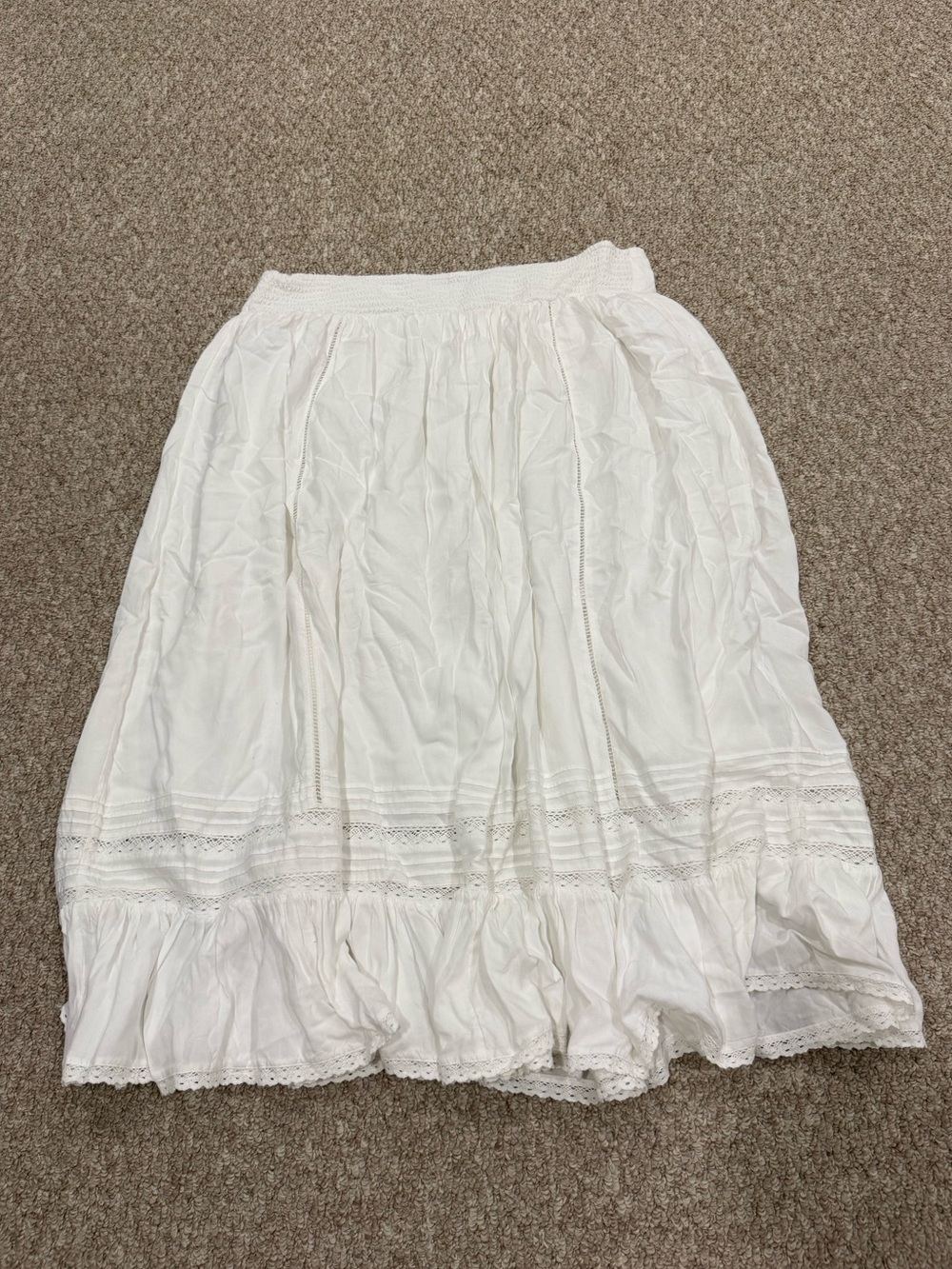 NWT American Eagle Outfitters White Tiered Maxi Skirt Size XL
